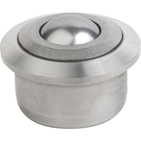 Kipp Ball Transfer Unit Housing Stainless Steel 1.4021, Solid Version, Comp:Stainless Steel K1323.322